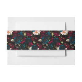 ダークエレガントフローラ結婚式招待状 招待状ベリーバンド