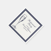 ダークエレガントブフォーマル・ブルー・ホワイト・リタイア スタンダードカクテルナプキン (角)