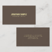ダークエレガントブラウンシックデザインお洒落トレンディーラグジュアリー 名刺 (正面/裏面)