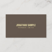ダークエレガントブラウンシックデザインお洒落トレンディーラグジュアリー 名刺 (正面)