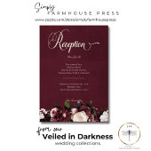 ダークエレガントブルガンディクリームフローラ披露宴 エンクロージャーカード