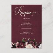 ダークエレガントブルガンディクリームフローラ披露宴 エンクロージャーカード (正面)