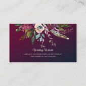 ダークエレガントブルゴーニュフローラの結婚ウェブサイト エンクロージャーカード (正面)