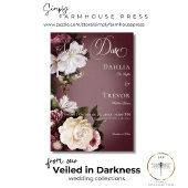 ダークエレガントブルゴーニュ&クリーぼやけムフローラ結婚ズ セーブザデート