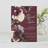 ダークエレガントブルゴーニュ&クリームフローラブライダルランチ 招待状 (スタンド正面)