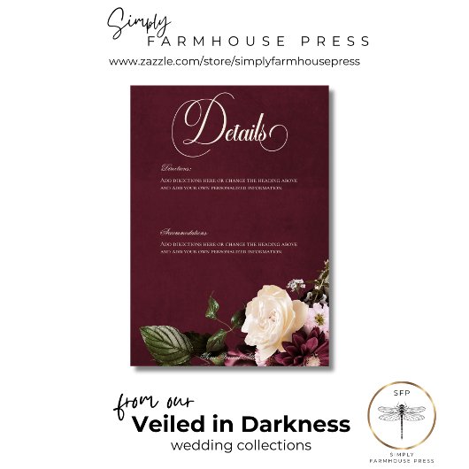 ダークエレガントブルゴーニュ&クリームフローラ詳細 エンクロージャーカード