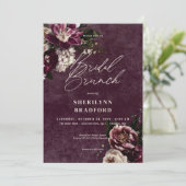 ダークエレガントブルゴーニュ&ホワイトフローラブライダルブランチ 招待状 (スタンド正面)