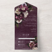 ダークエレガントブルゴーニュ&ホワイトフローラNo Dinner オールインワン招待状 (内側)