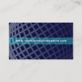 ダークエレガントブルーとティール（緑がかった色）グローバルグリッドVP 名刺 (裏面)