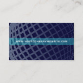 ダークエレガントブルーとティール(緑がかった色)グローバルグリッドVP 名刺 (裏面)