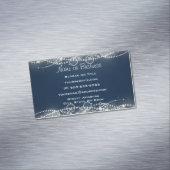 ダークエレガントブルーの抽象芸術レースと真珠 マグネット名刺 (インサイチュ)