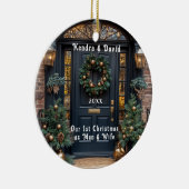 ダークエレガントブルードアリース金ゴールドオーナメント セラミックオーナメント (右)