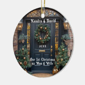 ダークエレガントブルードアリース金ゴールドオーナメント セラミックオーナメント (左)