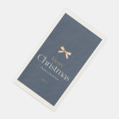 ダークエレガントブルーメリークリスマスゲストタオル (コーナー)