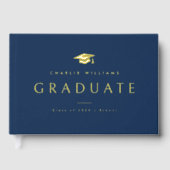 ダークエレガントブルー卒業キャップ卒業名 ゲストブック (正面)