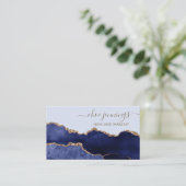 ダークエレガントブルー大理石瑪瑙名刺 名刺 (スタンド正面)