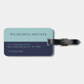 ダークエレガントブルー荷物タグ付きカスタム詳細 ラゲッジタグ (裏面横)