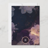 ダークエレガントボホフローラアーチバラ金ゴールドカップル 招待状 (裏面)