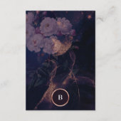 ダークエレガントボホフローラアーチバラ金ゴールド結婚ズ エンクロージャーカード (裏面)