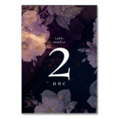 ダークエレガントボホフローラパープルバラ金ゴールド結婚ズ テーブルナンバー (裏面)