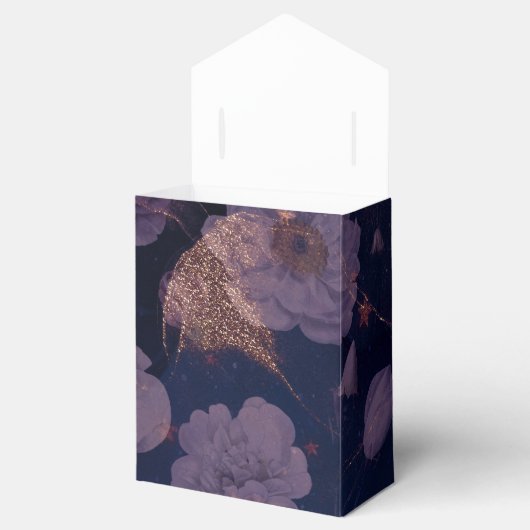 ダークエレガントボホフローラパープルバラ金ゴールド結婚ズ フェイバーボックス (オープン)