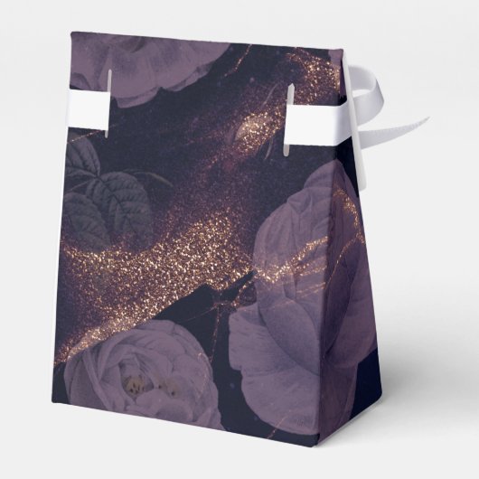 ダークエレガントボホフローラパープルバラ金ゴールド結婚ズ フェイバーボックス (裏面サイド)