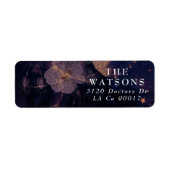 ダークエレガントボホフローラパープルバラ金ゴールド結婚ズ ラベル (正面)