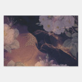 ダークエレガントボホフローラパープルファンタジー植物学 ラッピングペーパーシート (正面3)