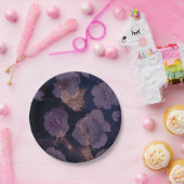 ダークエレガントボホーフローラパープルボタニカル結婚ズ ペーパープレート (パーティー)