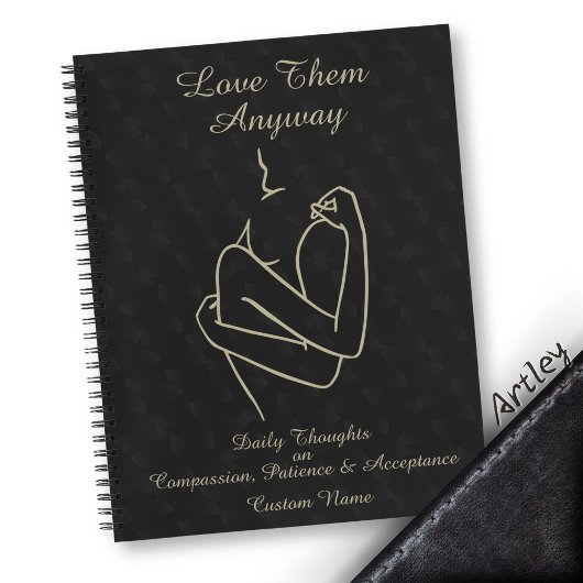 ダークエレガントミニマル書道愛 ノートブック