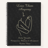 ダークエレガントミニマル書道愛 ノートブック (正面)