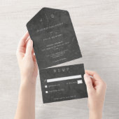 ダークエレガントモダンNo Dinner オールインワン招待状 (貼ってはがせる)