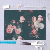 ダークエレガントリッチオランダフローラピンクローズ 薄葉紙 (クラフト)