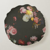 ダークエレガントリッチフローラピンクローズ ラウンドクッション (裏面)