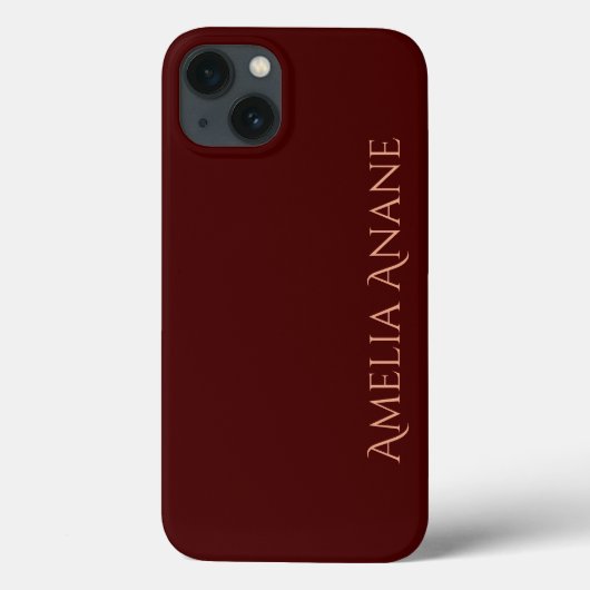 ダークエレガントレッドと金ゴールドのタイポグラフィ Case-Mate iPhoneケース (裏面)