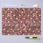 ダークエレガントレッドグラデーションフォイル&金ゴールドマーメイドはかりで測 薄葉紙 (クラフト)