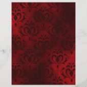 ダークエレガントレッドヴィンテージパターン（の模様が）あるスクラップブック紙 (正面)