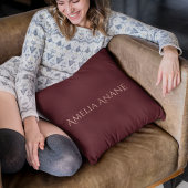 ダークエレガントレッド&赤面ピンクタイポグラフィ クッション