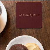 ダークエレガントレッド&赤面ピンクタイポグラフィ コースター