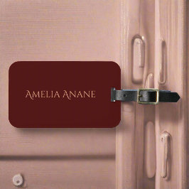 ダークエレガントレッド&赤面ピンクタイポグラフィ ラゲッジタグ