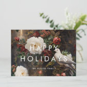ダークエレガントヴィンテージミニマリストハッピーホリデー シーズンカード (スタンド正面)