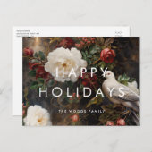 ダークエレガントヴィンテージミニマリストハッピーホリデー シーズンポストカード (正面/裏面)