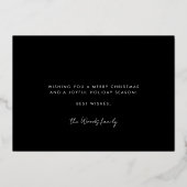 ダークエレガントヴィンテージミニマリストハッピーホリデー 箔シーズンカード (裏面)