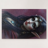 ダークエレガント小妖精や小人ポートレート – 神秘的なファンタジーアート ジグソーパズル (横)