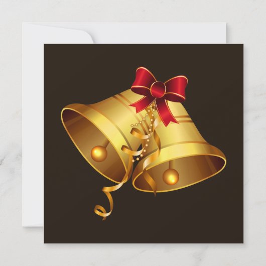 ダークエレガント金ゴールドクリスマスパーティの招待状 招待状 (裏面)