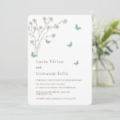 ダークエレガント金ゴールドバタフライ結婚式招待状 招待状 (スタンド正面)