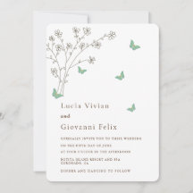 ダークエレガント金ゴールドバタフライ結婚式招待状