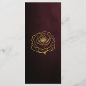 ダークエレガント・ブルゴーニュ・レッド・ローズと金ゴールド結婚ズ メニュー (裏面)
