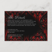 ダークエレガント レッド & ブラック ゴシック ダマスク ウェディング エンクロージャーカード (正面)