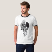 ダークエンジェルと悪魔の翼を持つ騎士リンガー Tシャツ (正面フル)